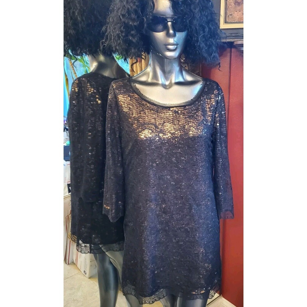 Joie Womens Bronze Sequins Evening Dress Sz M Black‎ Sheer MSRP $300 From India